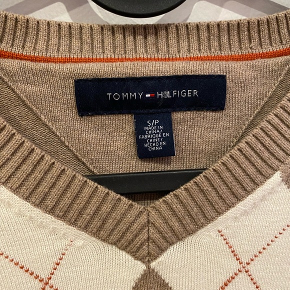 Brown and white argyle sweater - Picture 2 of 2